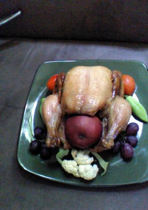 A picture of Oven baked smoked chicken.