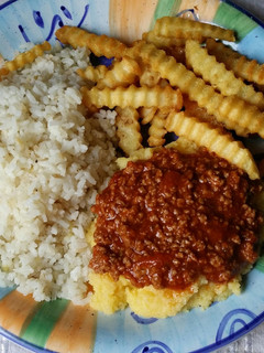 A picture of Polenta with Ground Beef.