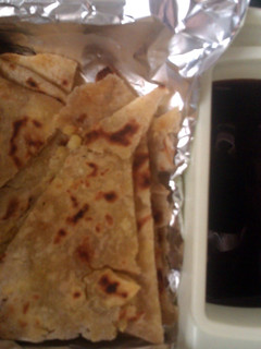 A picture of sweet potato paratha.