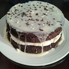 A picture of Reverse Boston Cream Pie!.