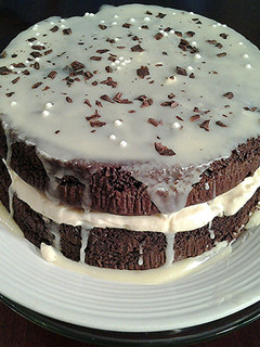 A picture of Reverse Boston Cream Pie!.