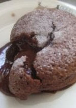 A picture of Molten Chocolate Cake for Valentine's Day.