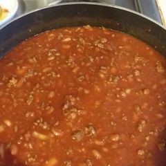 A picture of Deer meat chili.