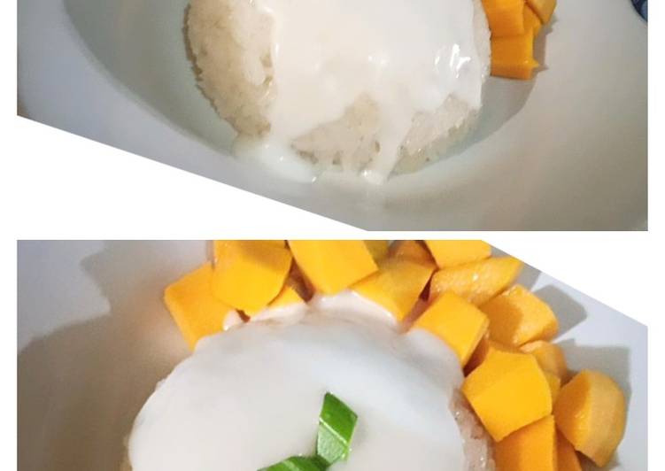 Cara menyiapkan Mango sticky rice 🥰tanpa wijen sangrai  Cepat