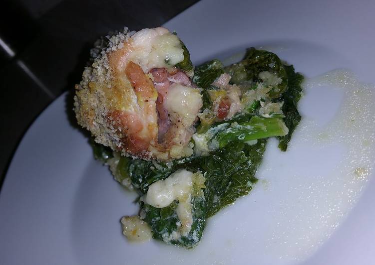 Easiest Way to Make Homemade Chicken Cordon Bleu Bake with Mustard Greens