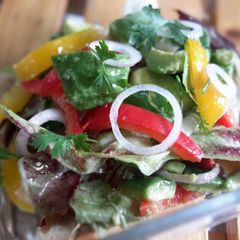 A picture of Radicchio and avocado with lemon coriander salad.
