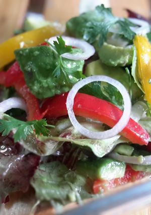 A picture of Radicchio and avocado with lemon coriander salad.