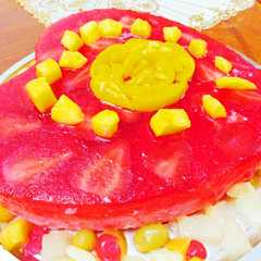 Una foto de Pastel helado de fresa (o pastel peruano). 3 en uno
