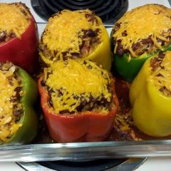 A picture of Stuffed bell peppers.