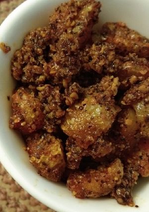 A picture of Microwave Spicy Amla Pickle.