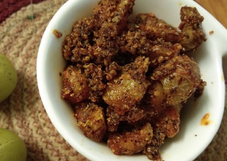 Recipe of Quick Microwave Spicy Amla Pickle