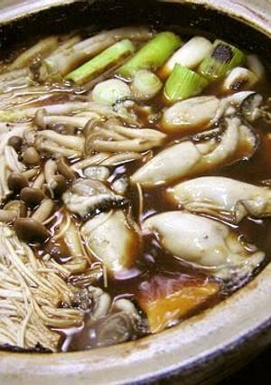A picture of Oyster Hot Pot Made with Hatcho Miso.