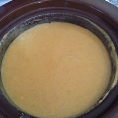 Creamy Butternut And Sweet Potato Soup In Crockpot A picture of Creamy Butternut And Sweet Potato Soup In Crockpot.