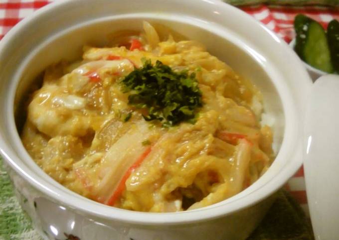 Fluffy and Creamy Imitation Crab and Egg Rice Bowl