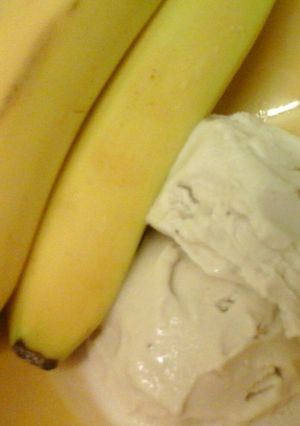 A picture of Banana ice cream soft scoop.
