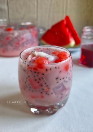 Foto resep Es semangka kelapa