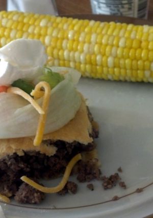 A picture of kid friendly sloppy joe/taco bake.