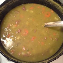 A picture of Split Pea and Ham Soup.