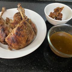 A picture of Confit Duck Leg Sous Vide With Spiced Orange Sauce.