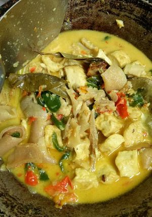 Foto resep Sayur tahu tetelan ayam
