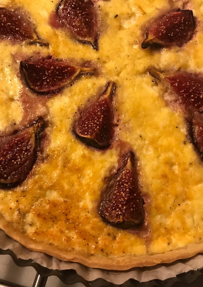 Una foto de Quiche de higos y queso fresco (o tofu)