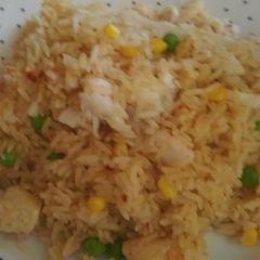 A picture of Mandys cod and rice.