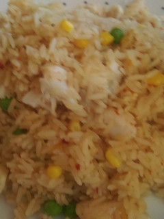 A picture of Mandys cod and rice.