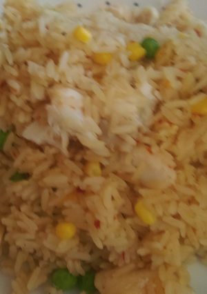A picture of Mandys cod and rice.