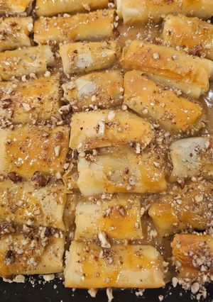 صورة لوصفة بقلاوة بالجبن والبيكان