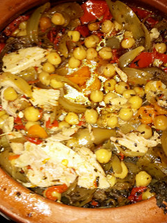 A picture of Chicken with chick peas.