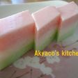 Tricolored Agar-based Milk Jelly with Shaved Ice Syrup for the Japanese Doll Festival