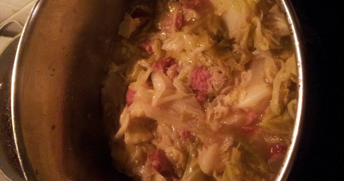 Cabbage with Turkey sausage Recipe by Jazzy49 Cookpad