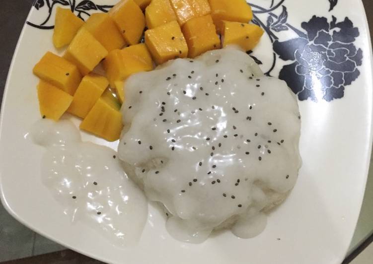 Bagaimana Membuat mango sticky rice with chiaseed yang Bikin Ngiler