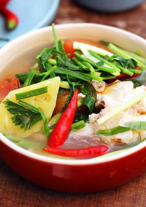Hình của món Canh ngót diêu hồng.
