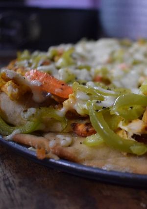 A picture of Samosa+pizza=Samoizza.