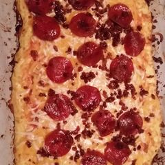 Cheese pizza crust (low carb) A picture of Cheese pizza crust (low carb).