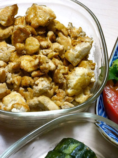A picture of Mock-Chicken Tenders with Firm Tofu.