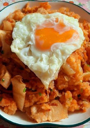 Hình của món Cơm chiên kim chi.