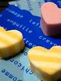 Cute Striped Cheese Hearts