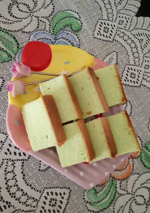 Foto resep Ogura Pandan Cake 💚