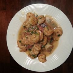 Cajun Shrimp with Corn Flapjacks A picture of Cajun Shrimp with Corn Flapjacks.