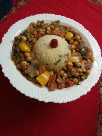 Recipe Moroccan vegetables with Couscous  A wonderful vegetarian version of traditional Moroccan dish which Delicious