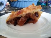 A picture of apple and blackberry pie