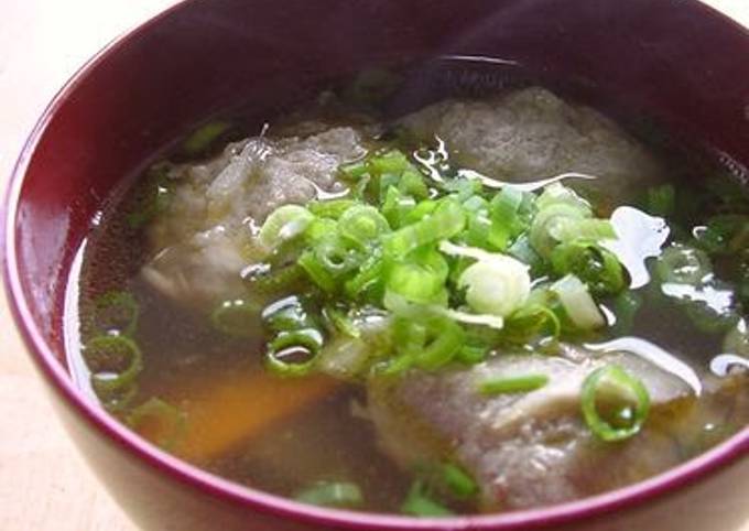 Kenchin Soup with Fluffy Tsumire (Fish Meatballs)