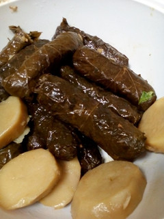 A picture of Stuffed vine leaves.