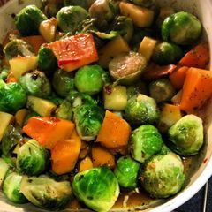A picture of Banging Brussel Sprout Medley.