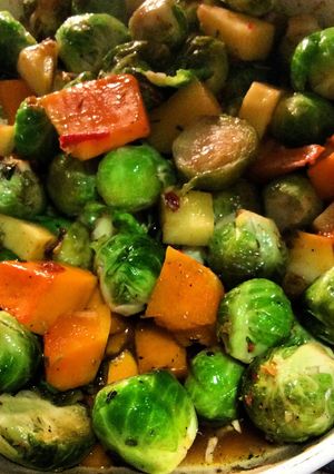 A picture of Banging Brussel Sprout Medley.