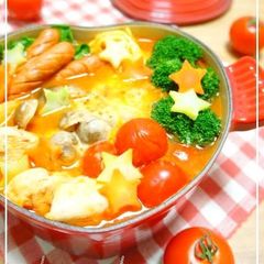 Italian Flavored Tomato Nabe (Hotpot) A picture of Italian Flavored Tomato Nabe (Hotpot).
