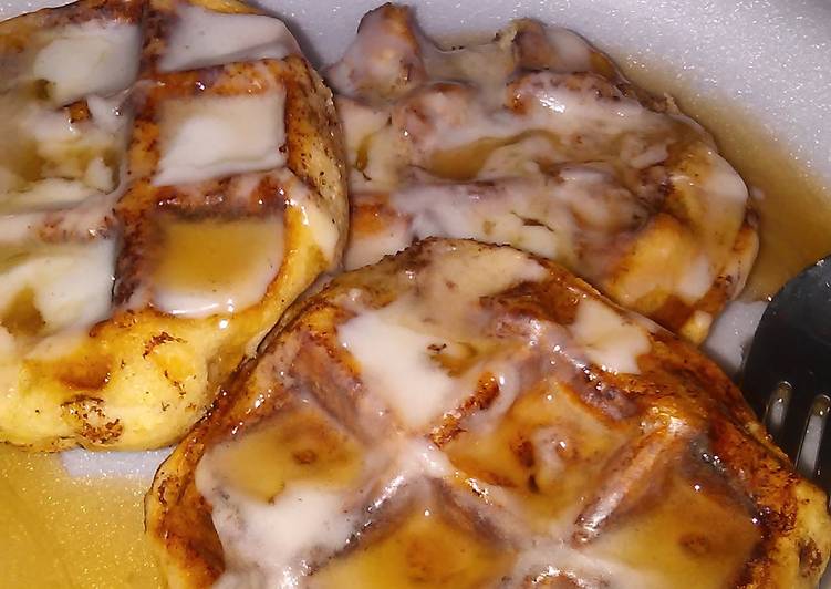 Steps to Make Award-winning Nikki&#39;s Cinnamon roll waffles