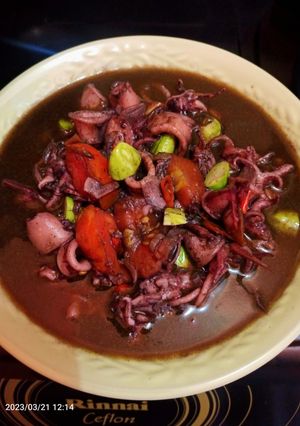 Foto resep Tumis cumi pedas + pete
